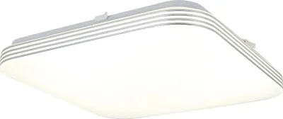 A square LED ceiling light with a white diffuser and a gray decorative trim.