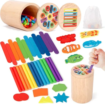 Produktbild von Montessori-Spielzeug für Kinder im Alter von 4 bis 6 Jahren – für Jungen und Mädchen – Sortierspiele
