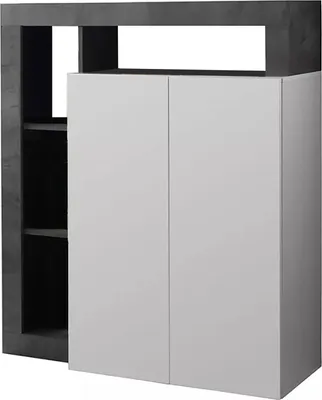 Produktbild von Dmora Gusana Sideboard, Weiß, 108x42x127 cm, 5 Böden, 7 Fächer