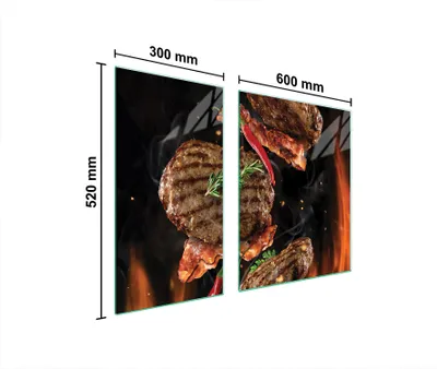 Produktbild von Glasschutzplatte Für Herd 90X52 Grill