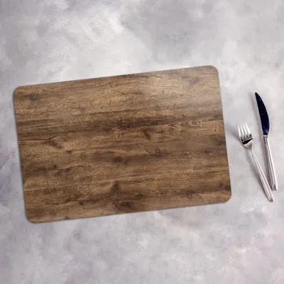 Produktbild von Tischset 6x45x30 cm Platzset Tischmatte Platzmatte Untersetzer - Dunkle Holz