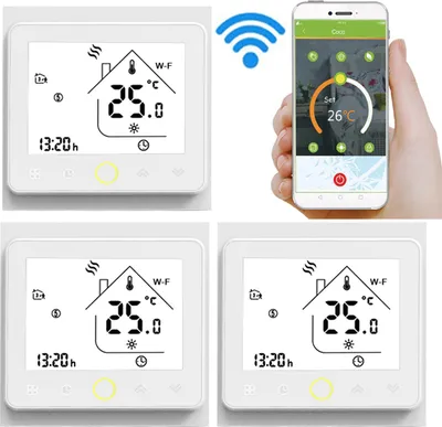 Zdjęcie produktu dla 3X Wifi Smart Water Heater Thermostat Temperature Controller APP Control 5A Kompatybilny z Alexa / Google Home Termostaty pokojowe Ogrzewanie podłogowe do domu - Biały