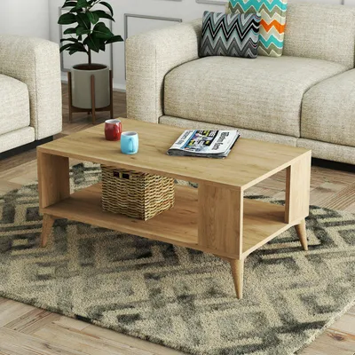 Immagine prodotto di Dmora Tavolino da Salotto Lozio 41.6x90x54h cm Marrone Quercia, un Vano Forma Rettangolare