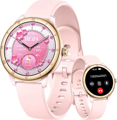 Produktbild von AdivaX Smartwatch Damen 1.27 Zoll Fitnessuhr Telefonfunktion 24h Herzfrequenz SpO2 Schlafmonitor Menstruationszyklus 110+ Sportmodi IP68