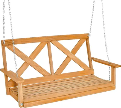 Produktbild von COSTWAY Hängebank aus Massivholz, 2-Sitzer Gartenschaukel zum Aufhängen, Hollywoodschaukel bis 240 kg belastbar, Outdoor-Schaukelbank für Terrasse, Garten, Hof, 134 x 60 x 65 cm