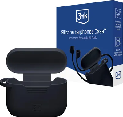 Zdjęcie produktu dla Apple Airpods Pro 3 – silikonowe etui 3Mk do słuchawek Airpods, kolor czarny