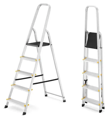 Zdjęcie produktu dla Drabina aluminiowa domowa jednostronna schodki do domu HIGHER 5 stopni 125 kg