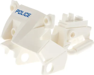 Produktbild von 1x Lego Motorrad City Verkleidung weiß Sticker Police blau Gehäuse 52035pb15