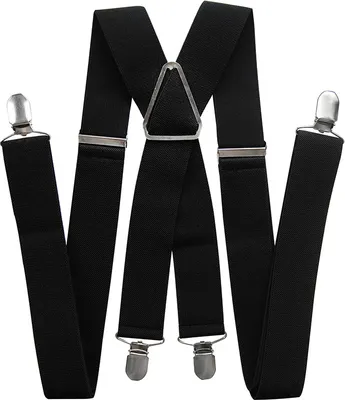 Produktbild von axy® Herren Hosenträger 3,5cm breite mit 4 Stabile Clips X-Form länge verstellbar Hochzeit-Business Outfit-Schwarz