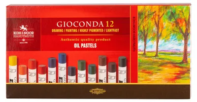 Produktbild von runde Ölpastellkreide, sortiert im 12er Pack