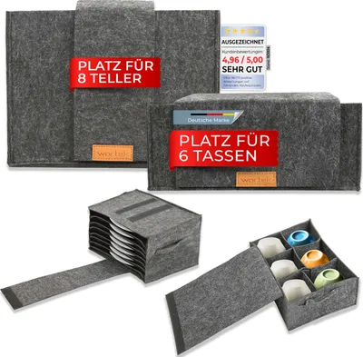 Produktbild von Wortek Camping Taschen Filz Tellerhalter Wohnmobil & Tassenhalter Wohnmobil Camping Filztaschen Wohnmobilausstattung