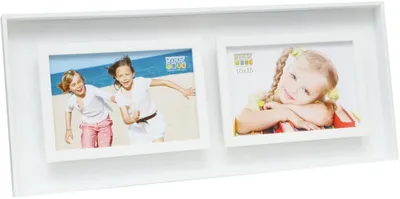Image de Cadre photo double Deknudt S68DK1 blanc, pour 2 photos de 10 x 15 cm