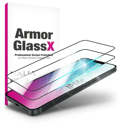Obrázok produktu pre ArmorGlassX pre Apple iPhone 16e - 2x ochranné sklo na displej - Transparentné s čiernym rámom