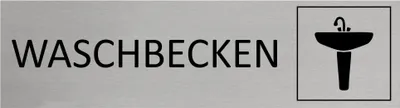 Produktbild von CombiCraft Aluminium Türschild Waschbecken 165x45mm mit 3M-Tape