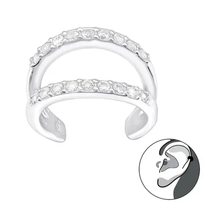 Produktbild von Ohrklemme „Zirkonia“: Ear Cuff Ohrring Silber 925