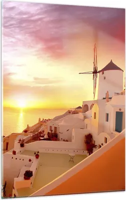Produktbild von Bilder auf glas - Einteilig - Santorini Griechenland Urlaub - 50x70cm - Glasbilder - Wandbilder - Bilder - Wanddekoration aus Glas - Glas Bilder - Wandbild auf Glas - GPA50x70-2691