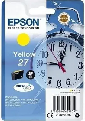 Obrázek produktu pro Inkoustová kazeta Epson, T2704, žlutá, Réveil, C13T27044012