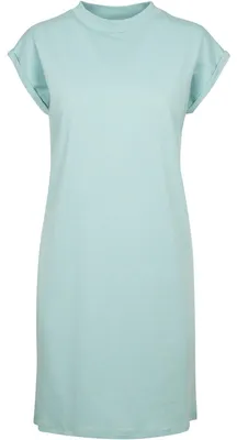 Imagen del producto de Crea tu marca: Vestido casual con hombros caídos para mujer, modelo LT3119 (Talla L) (Azul menta)
