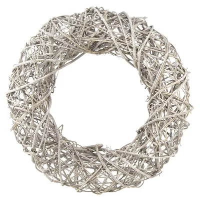 Produktbild von Dekokranz Holz Deko Rattan Natur Weiß Ø40cm H9,5cm - Shabby Chic & Landhausstil