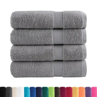 Zdjęcie produktu dla Ręczniki kąpielowe vidaXL Premium SOLUND, 4 szt., szare, 70 x 140 cm, 600 g/m²