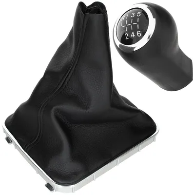 Produktbild von Opel Zafira B 2005 - SCHWARZER 6-GANG-Schaltknauf + SCHWARZE Schaltmanschette + KLEINER CHROM-Rahmen (2-teiliges Set)