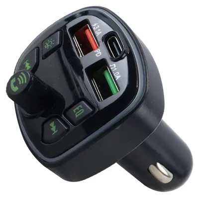 Auto-USB-Adapter Bluetooth FM-Transmitter, MP3, Radio, Schnellladegerät