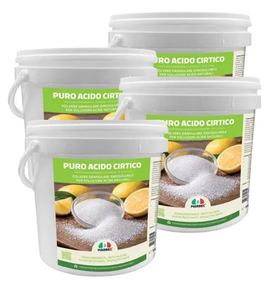 Immagine prodotto di PURO ACIDO CITRICO - Detergente naturale anticalcare, ammorbidente e disincrostante versatile - 5KGx4Pz