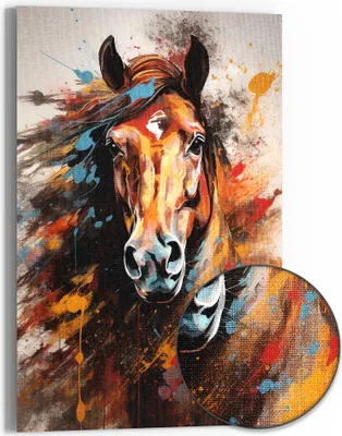 Produktbild von DEQOART Hybrid Leinwand Bild 60x90 cm 'Lebendige Vitalität' Wandbild Glas flach modern