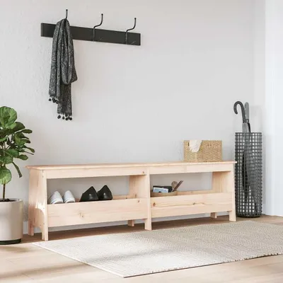 Obrázok produktu pre Masívna drevená lavica do chodby, 160 x 28 x 45 cm