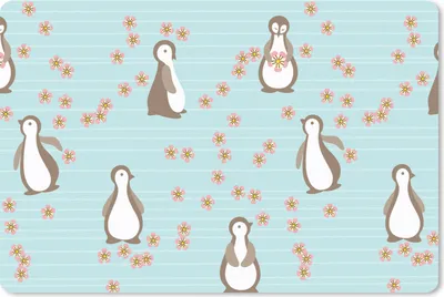 Produktbild von MuchoWow® Mauspad Mousepad Blumen - Gestaltung - Pinguin 27x18 cm - Mousepads - Maus Mat - Pad - Mausunterlage - Büroartikel - Desk Matten