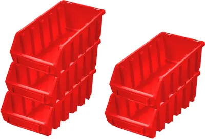 Produktbild von SuperSparSet 5x Sichtlagerbox 2L | HxBxT 7,5x11,6x21,2cm | Polypropylen | Rot