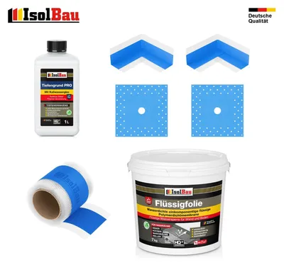 Dichtset Dusche Flüssigfolie 7 kg Abdichtset Bad Dichtband Duschelement Set