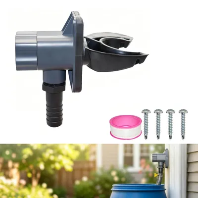 Image de Collecteur d'eau de pluie pour tuyaux de descente de 70 à 110 mm, en PVC