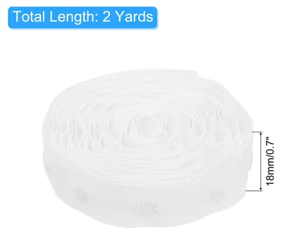 Image de 2 Yard Ruban š€ Boutons-Pression pour la Couture, Bande de Boucles de Fixation de Garniture de Bouton-Pression en Coton pour l'Artisanat de Bricolage de Tissu de Všºtements, Blanc