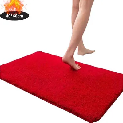 Productafbeelding van Nivard Badmat - Douchemat - Antislip - Wc Mat - Toiletmat - Badkamermat - Rood - 40x60