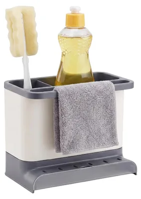 Productafbeelding van Amig - Wastafelorganizer Noxi - 15,4 x 11,4 x 18 cm - Duurzaam staal en kunststof