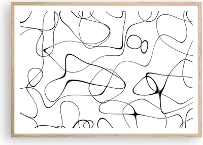 Produktbild von Gerahmtes Poster - Rahmen in heller Eiche - Linie nichts Muster - 100x70 cm - Wand Bild - Wanddeko - Wandbilder - Kunstposter - Wandposter - Bilderrahmen - Bilder - Kunstdruck - P2NAA100x70-5054