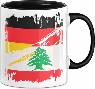 Produktbild von Libanon Deutschland Flagge Halb Deutscher Halb Libanese Fußball Germany 2024 Europa Lebanon (Schwarz)