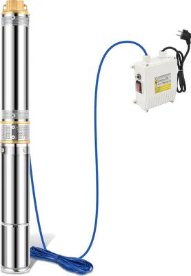 Produktbild von Izrielar 1100W/1.5hp Tiefbrunnenpumpe Brunnenpumpe 4.5 Zoll bis 4000 L/h Sandverträglich Tauchpumpe Edelstahl Wasserpumpe Gartenpumpe mit Schaltbox