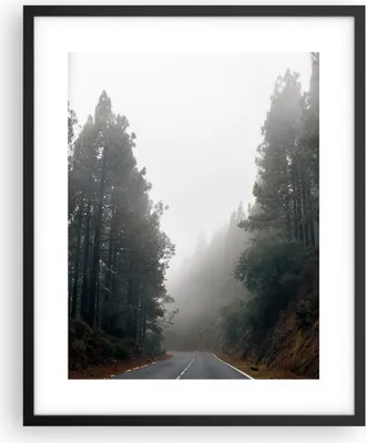 Produktbild von Gerahmtes Poster - Schwarzer Rahmen - Weg Nebel Straße - 40x50 cm - Wand Bild - Wanddeko - Wandbilder - Kunstposter - Wandposter - Bilderrahmen - Bilder - Kunstdruck - Wanddekoration - P2BPA40x50-5168