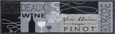 Produktbild von vidaXL Küchenteppich Waschbar Wein Grau 45x150 cm Samt