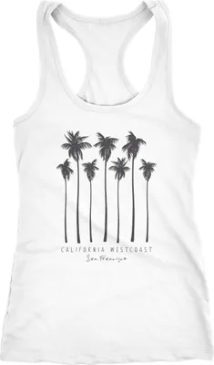 Produktbild von Damen Tank-Top Palmen California Westcoast Palms Summer Racerback Neverless® weiß M