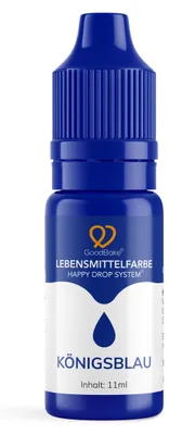 Produktbild von GoodBake Lebensmittelfarbe Königsblau 11ml – flüssig, backfest, zum Färben von Teig & Creme