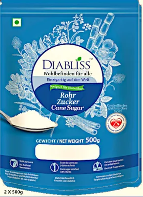 Produktbild von Rohrzucker. Niedriger glykämischer Index. Geeignet für Diabetiker und gesundheitsbewusste Rezepte zur Gewichtskontrolle. 1 kg.