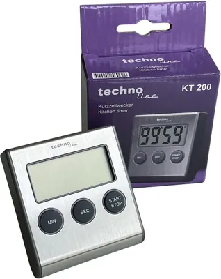 Produktbild von Technoline KT 200, Digitaler Küchentimer, Grau, 99,9 min, LCD, Freistehend, AAA