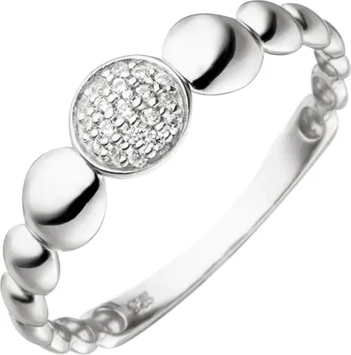 Produktbild von Ring aus 925 Silber mit 19 Zirkonia weiß Silberring Fingerring Damen Innenumfang 56mm  Ø17.8mm