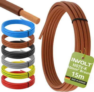 Produktbild von INVOLT H07V-K 15m 10mm² braun Aderleitung flexibel Verdrahtungsleitung , Germany