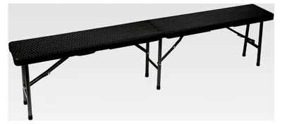 Produktbild von Klappbank, klappbar, wetterfest, Tragegriff, Rattan-Optik, maximal 400 kg, Schwarz