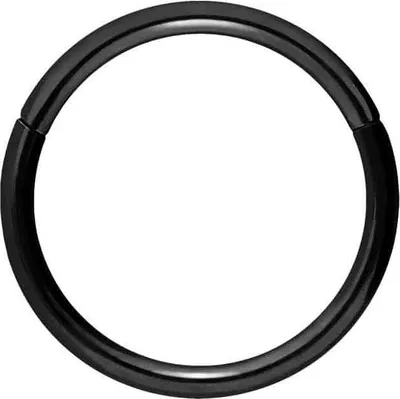 Produktbild von Ohrpiercing, Nasenpiercing, Septum Piercing Chirurgenstahl Segmentring Clicker Schwarz Innendurchmesser: 11mm + Stabstärke: 1,2mm