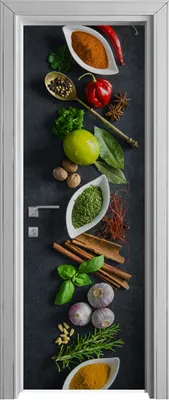 Produktbild von Tür Selbstklebende 70x210 cm Türfolie Türtapete Klebefolie - Gewürze Gemüse